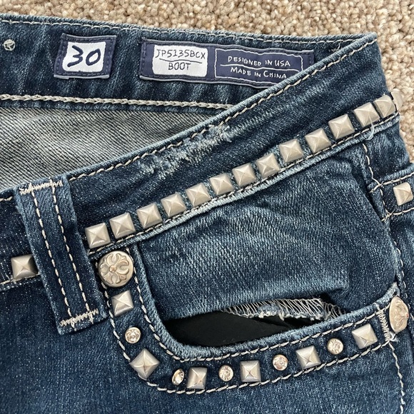 “Miss Me” heavily embellished Distressed Women's Jeans - Picture 3 of 6